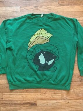 Green Marvin the Martian Graphic Sweatshirt - Men's Crewneck